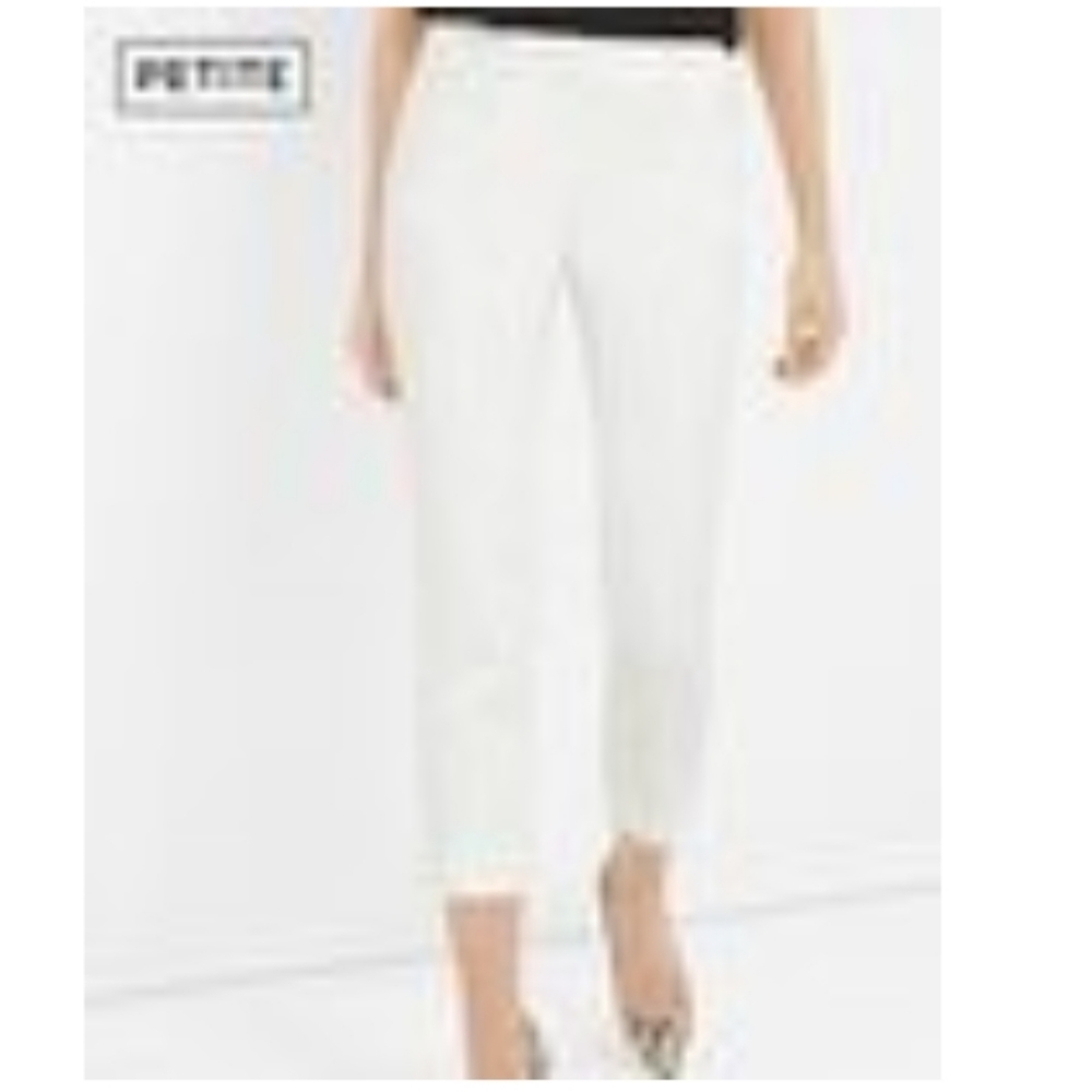 WHBM Cream Colored Straight Crop Pants 6P
